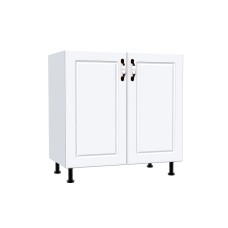 Corp inferior cu 2 usi 80 cm Zebra, Alba/MDF Alb Lucios, fara blat 80 x 82 x 50